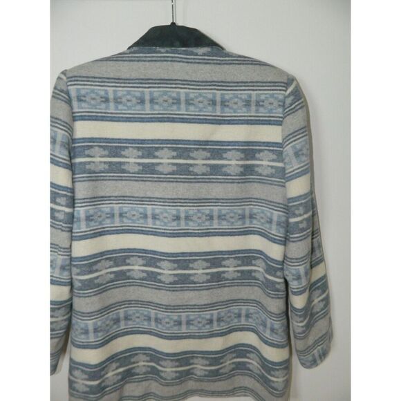 Braetan Jacket Blazer Size Medium Blue  Vintage Aztec Print Western Suede Collar - Picture 8 of 10
